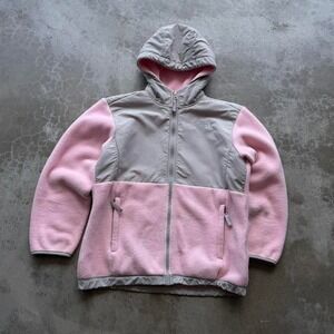 Vintage The North Face Pink Hooded Denali fleece jacket  Size girls large